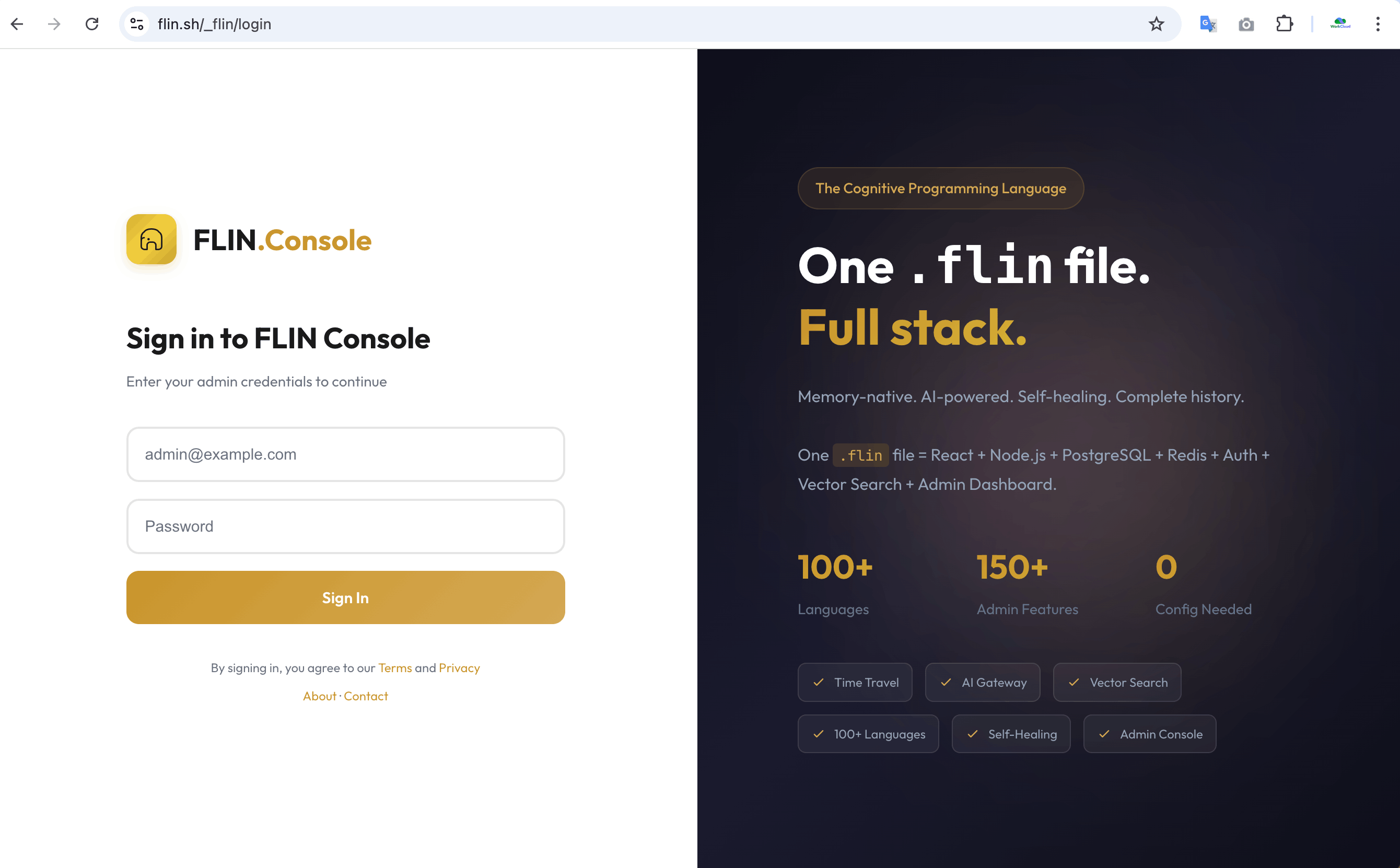 flin.sh déployé sur sh0 -- trois couches de notre propre technologie en production